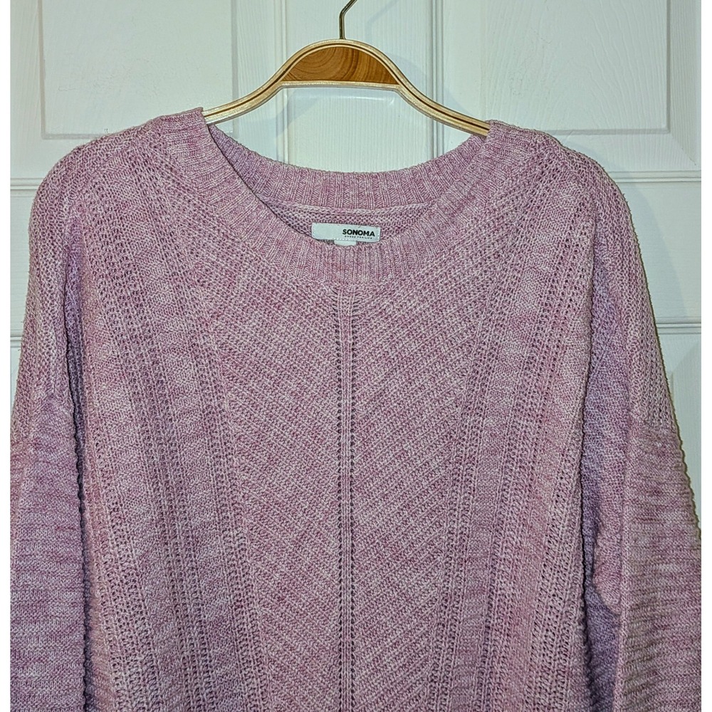 SONOMA Goods for‎ Life Women's Chevron Knit Sweater Rose Pullover Size L NWOT - Picture 3 of 7